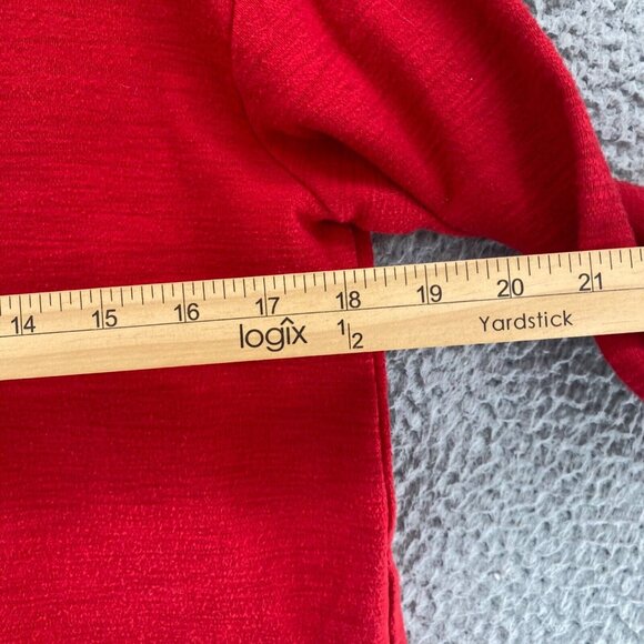 J Jill Top Womens Extra Small Red Pure Jill Long Sleeve Pockets Stretch Casual - Picture 7 of 9